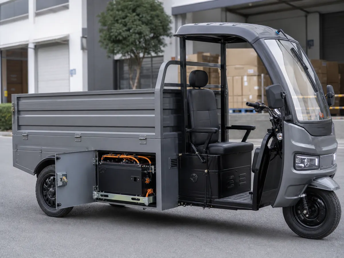 Cargo electric tricycle lithium battery solution