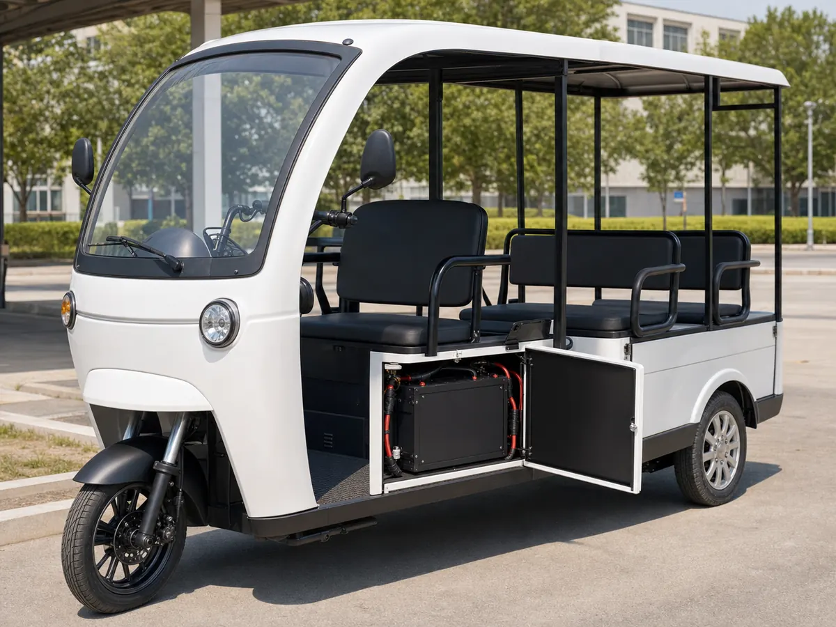 Passenger electric tricycle lithium battery installation scenario